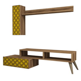 Hanah Home Mueble para la televisión Planet - Nogal, Amarillo